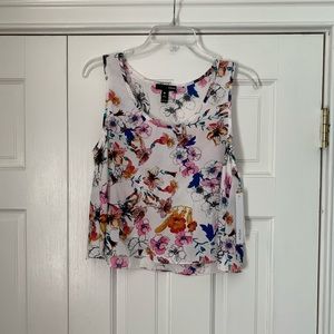 NWT AQUA Floral Cropped Swing Top